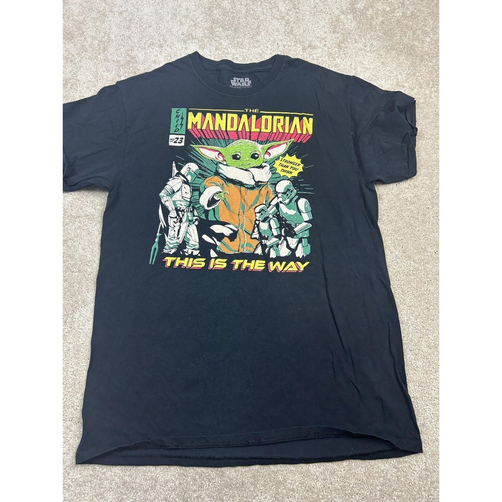 Fifth Sun Shirt Mens Medium Black Star Wars‎ Mandalorian Grogu This Is The Way